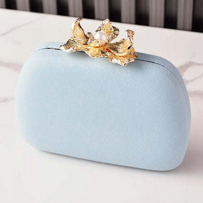 Dinner Bag Women Fashion Flower Buckle Handbag Wedding Bride Evening Bags Girls Cute Party Clutch Bag Shoulder Bags