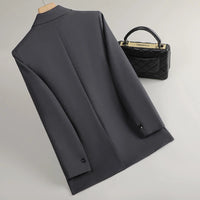 Elegant Double Breasted Jacket Suit Women's Long Sleeved Holiday Slim Blazers Coat Fashion Temperament business suit