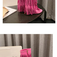 Designer Fringe Wedges Boot Sandals Woman High Heels Open Toe Party Prom Shoes Sexy Zipper Female Pumps Women Boots