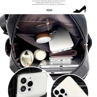 Soft Leather Dual-Shoulder Bag Student Backpack Travel Versatile Women's Bag