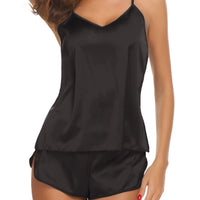 Silk PJs for Women Satin Pajama Set Sexy Lingerie Camisole Nightwear Sleepwear Comfortable Cami Shorts Set Luxury Lingerie