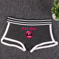 Fashion Girls Boxer EAT ME Cherry In The Mouth Cotton Underwear Sexy Boys shorts for Women Ladies Shorts Comfortable Home Panties