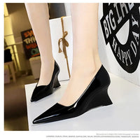 Women Pumps Pointed Toe Retro Shoes Women Shoes Designer Shallow Wedges High Heels Banquet Mules
