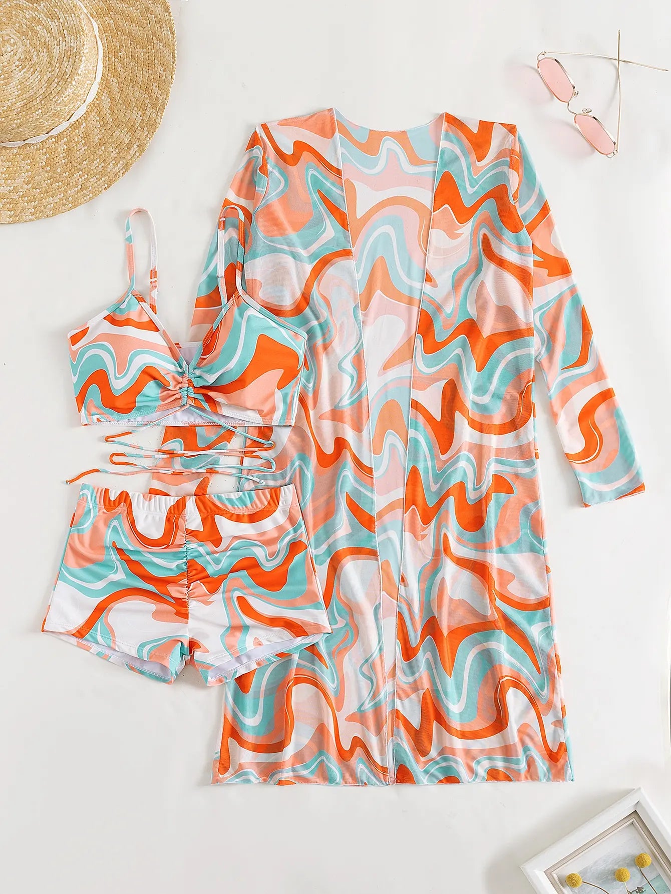Sexy Print Bikini Women High Waist Swimsuit Cover Up Swimwear Female Lady Bathing Suit Swimming Summer Beachwear