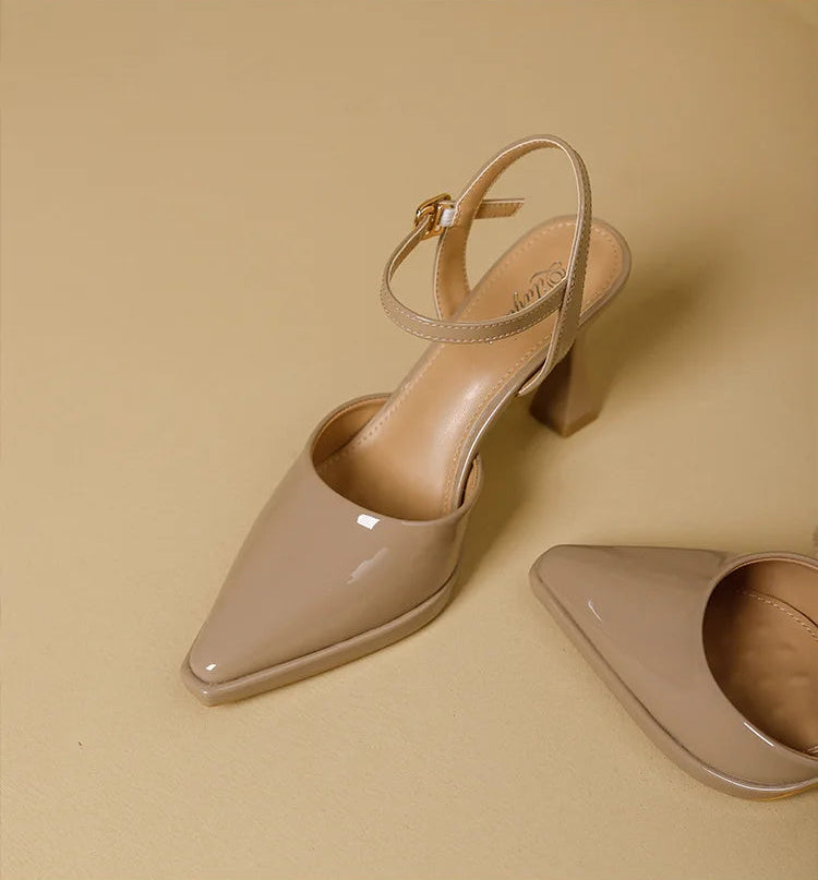 High Heels Sandals Women Fashion Solid Color Heels Sandals Pointed Toe Stiletto Ladies Commuting Single Shoes