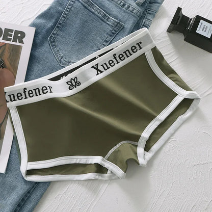 Pure Cotton Letter Print Underpants Sports Fitness Briefs Women's Underwear Cotton Comfortable Panties Hip-Up Female Lingerie