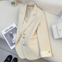 Fashion Women’s Casual Elegant Trendy Solid Color Single-breasted Long Sleeve Suit Blazers Female Clothes Coats Tops - Natalia Home Fashion