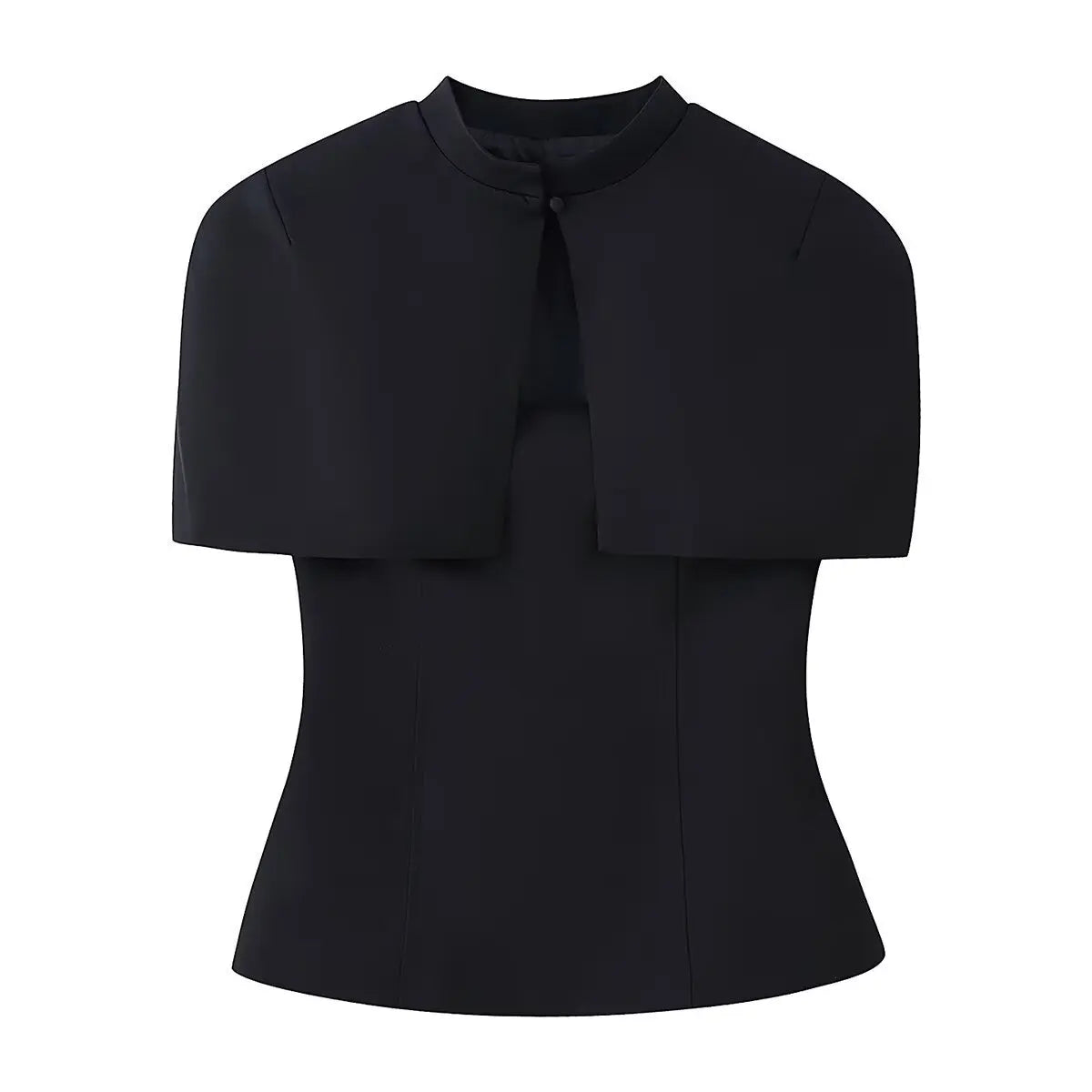 Fashionable French Style Two-Piece Set with off shoulder Top And Elegant Cape Lady Top Summer Casual Outfit for Young Women
