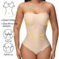 Strapless Thong Bodysuits 4XL Women Belly Control Full Body Shaper Push Up Breast Underwear Plus Size Women's Clothing