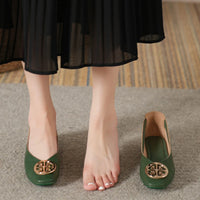 Shoes for Women Retro Ladies Flats Slip on Shoes Loafers Square Toe Shallow Mouth Women Casual Footwear Lightweight