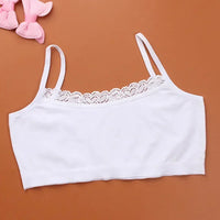 Young Girls Lace Puberty Teenage Soft Cotton Underwear Training Bra Crop Top 8-14years lace bra