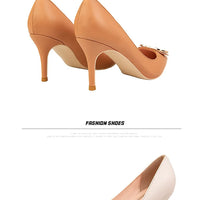 Sexy Women's Stiletto High Heels Shallow Mouth Pointed Toe Metal Buckle Party Single Shoes