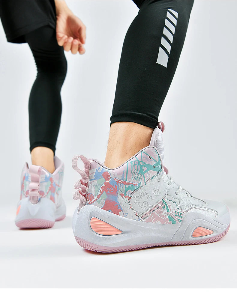 Professional Basketball Shoes Women Anti Slip Cushioning Wear Resistant Breathable Sneakers Outdoor Training Teen Athletic Shoes