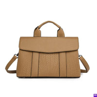 Large Capacity Ladies Handbag Fashion Woven Pattern Shoulder Bag Vintage Style Polyester Lining Soft PU Leather Material Commuter Bag