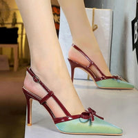 Bow Slim Heels High-End Women's Without Being Tired From Behind The Feet And Tripping Women's Singles Shoes