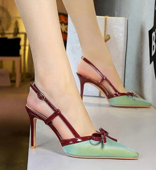 Bow Slim Heels High-End Women's Without Being Tired From Behind The Feet And Tripping Women's Singles Shoes