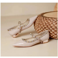 Elegant French Style Cropped Studded Flat Bottom Sandals Women's Summer Tweed Pattern Medial Vacancy Pointe Roman Design