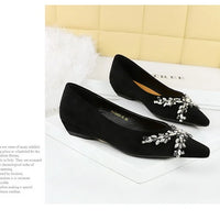 New Spring Crystal Women Mary Jane Shoes Fashion Shallow Slip on Elegant Party Dress Low Heel Shoes