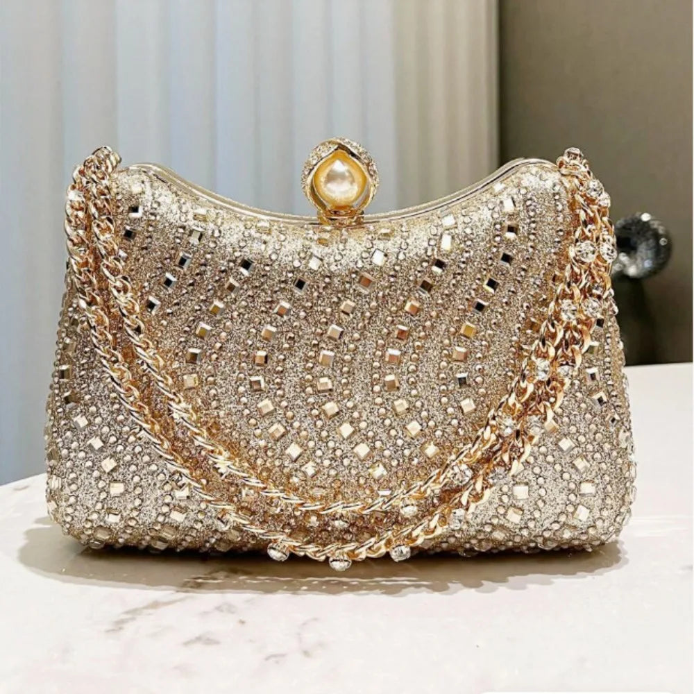 Retro Premium Rhinestone Rhinestone Diamond Inlay Bag Diamond Inlay Evening Bag Sparkling Wedding Party Bag