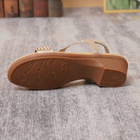 Bohemian Water Diamond Slope Heel Sandals Casual Outdoor Wear Retro Style Synthetic Material Comfortable Commuting Versatile