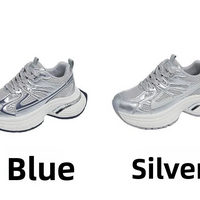 Respirable Thick Bottom Dad Shoes for Women in All Seasons Breathable Fashionable Flat Heel Anti-Odor Casual Footwear