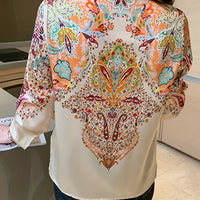 Elegant office and casual ladies shirts Fashion printed Women Blouses Long sleeve Tops