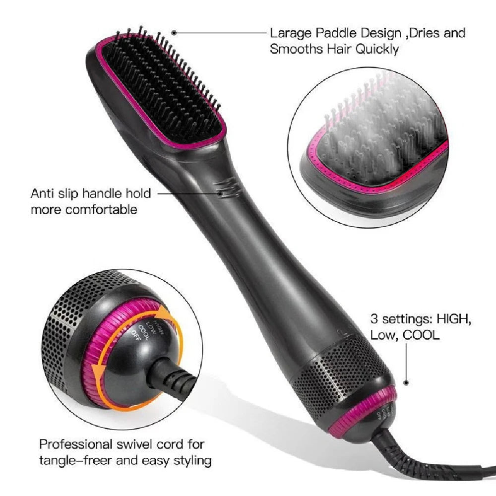 3 in 1 Hair Dryer Brush Professional 1200W Powerful Ceramic Tourmaline 3 Heat Settings One Step Hair Dryer and Styler Natalia Home Fashion    Natalia Home Fashion