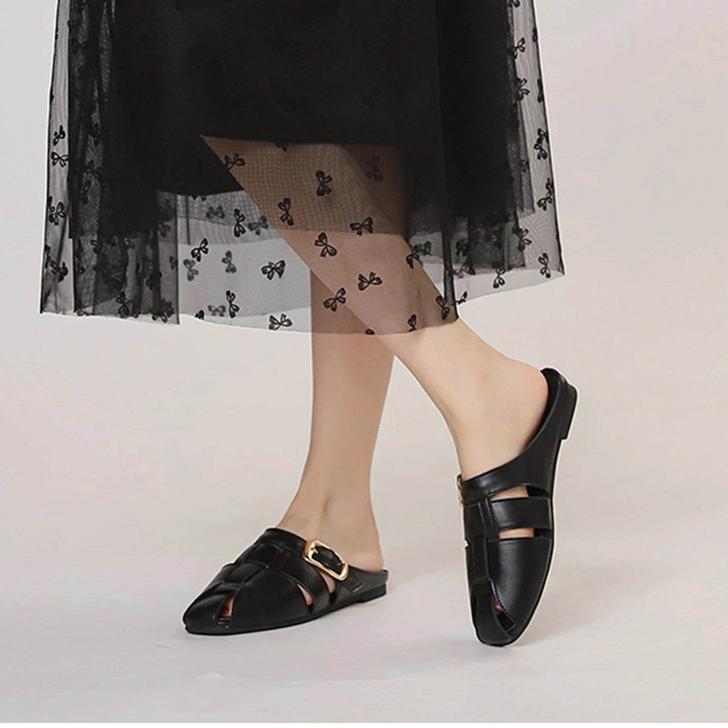 Designer Women Sandals Mules Summer Roman Slippers Fashion Buckle Woven Casual Soft sole Shoes