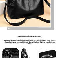 Fashionable Pure Color Basket Handbag Women's Commuter Bag Soft PU Leather Vintage Style Single Shoulder Bag with Internal Zipper
