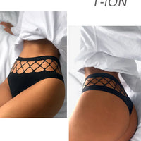 Sexy thong fishing net hollow design underwear for women casual Under pants