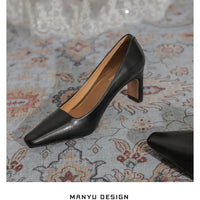 Fashion Patent Leather Women's Pumps Square Toe Stripper Elegant Party Vintage Spring Ladies Shoes