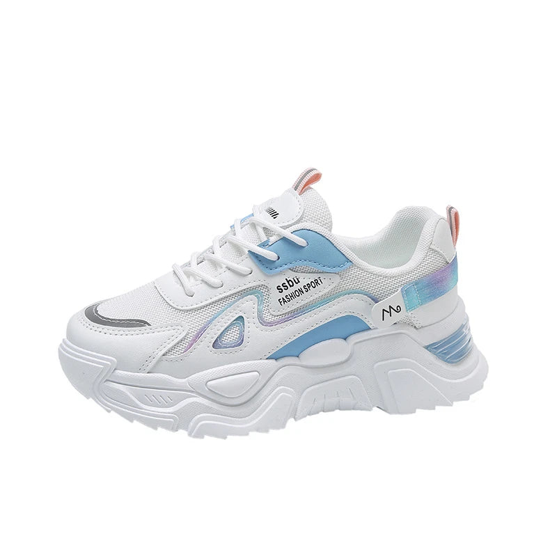 Style Women's Sports Shoes Platform Flat Shoes Women's Shoes Green casual sneakers Women's Thick Sole Sports Shoes