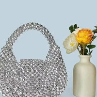 New Light Luxury and High-End Hand-Beaded Mini Bead Bag Shiny Portable Banquet Bag - Natalia Home Fashion