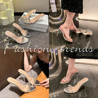 Women Sandals Sexy Crystal Gladiator Sandals Ankle Strap High Heels Hollow Out Party Shoes Closed Toe Stiletto Ladies Pumps