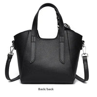 Pure Leather Cowhide Single Shoulder Crossbody Bag Ladies Handbag Fashion Bucket Bag Simple Basket Comes with Scarf
