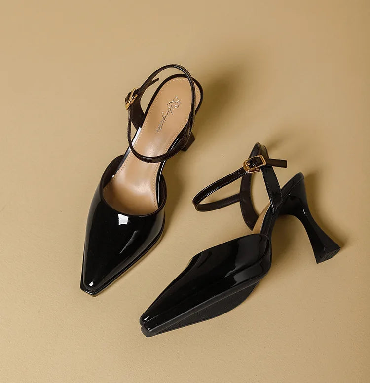 High Heels Sandals Women Fashion Solid Color Heels Sandals Pointed Toe Stiletto Ladies Commuting Single Shoes