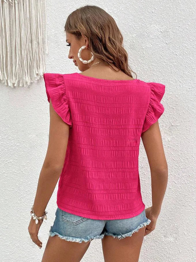 Casual Blouses For Women Fashion Shirts Elegant Sweet Loose Ruffles Sleeve Female Tops