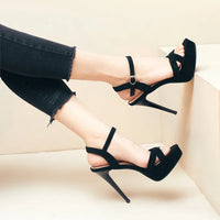 High Heels Sandals Summer Sexy Ankle Strap Open Toe Party Dress 12CM Platform Gladiator Women Shoes