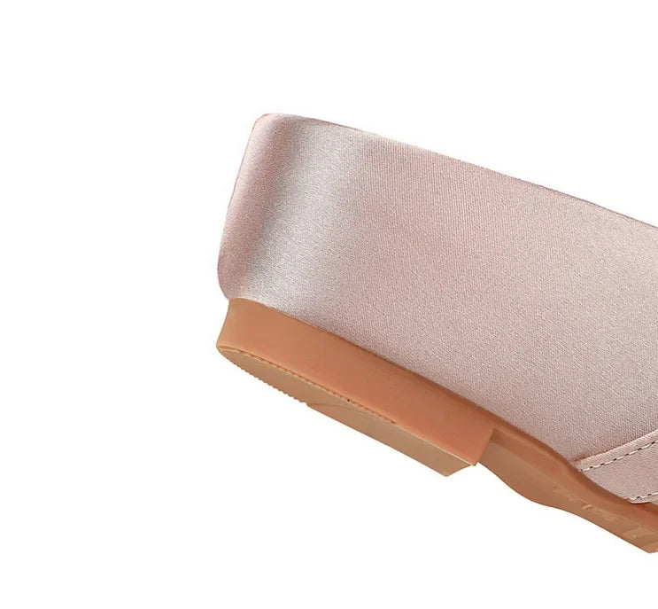 Ladies Slippers Bowknot Silks Satins Women Shoes Round Head Women Sandals Summer Shoes Women Slippers