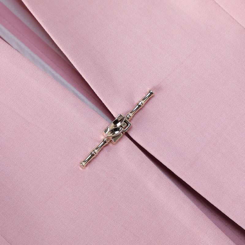 Women's Slim Fit Blazer Suit Fashion Solid Color Single Button Jacket Office Lady Coat and Pants