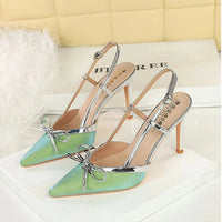 Bow Slim Heels High-End Women's Without Being Tired From Behind The Feet And Tripping Women's Singles Shoes