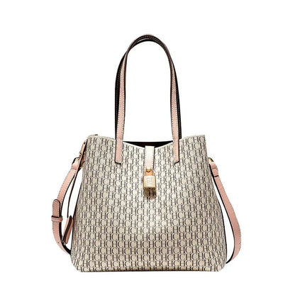 Premium Versatile Leather Crossbody Bag Ladies Large Capacity Daily Commuter Tote Bag Letter Print Design Ladies Fashio - Natalia Home Fashion
