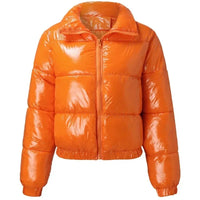 Winter Jacket Women Oversized Puffy Shiny Bubble Coat Solid Cotton Padded Coat Warm Waterproof Parka Female Outerwear - Natalia Home Fashion