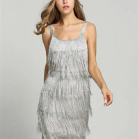 Great Gatsby Dress Slash Neck Strappy Tiered Fringe Dress Vintage Flapper Party Fancy Dress Costumes With Headband