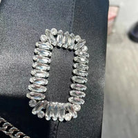 Luxury Satin Clutch Purse For Wedding Party Banquet Women's Handbag Crystal Shiny Rhinestone Diamond Evening Bag Shoulder Bag