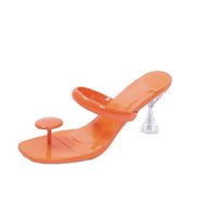 Women's Sandals summer fashion Transparent belt metal decoration box shaped square Alien heel high heels wearing sandals