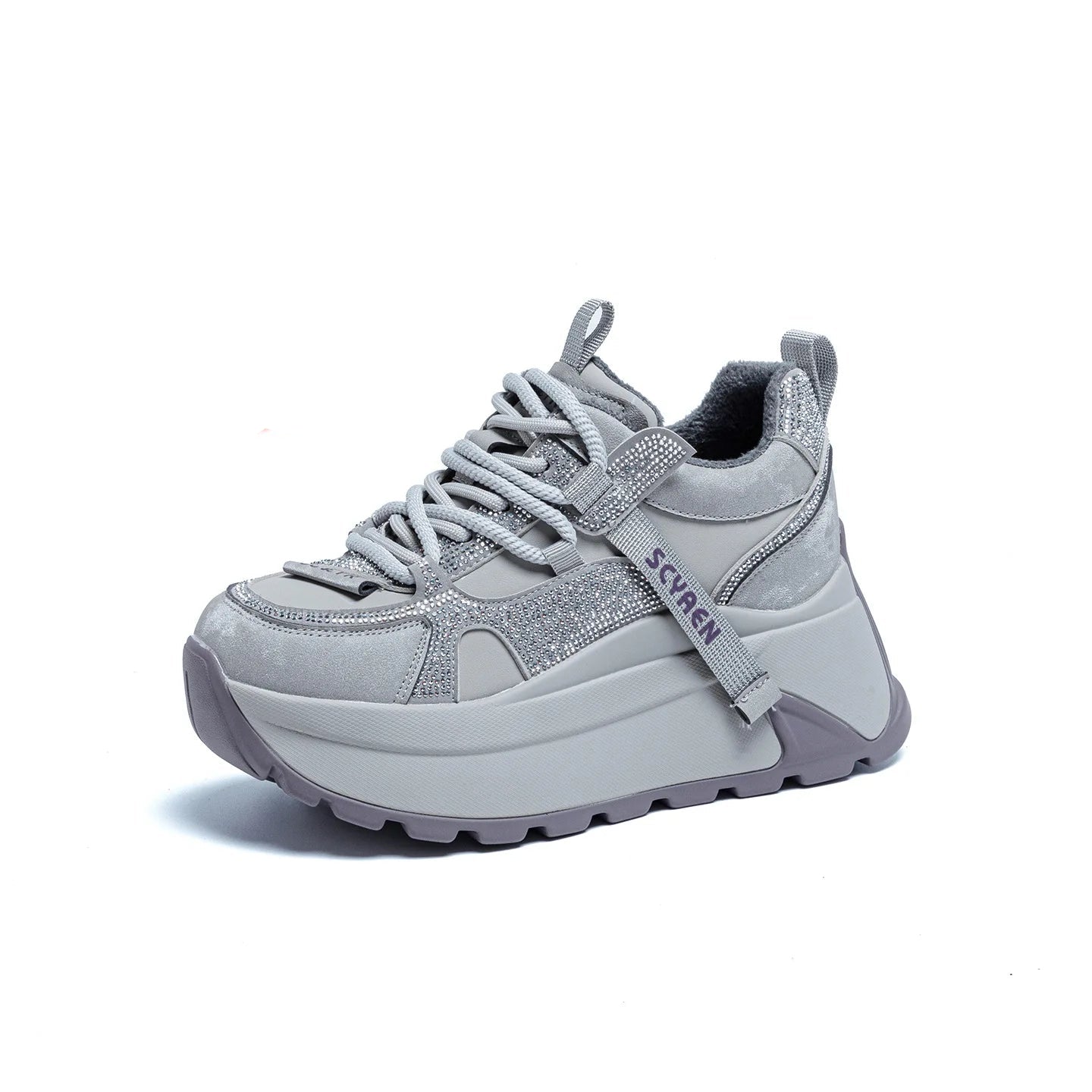 Chunky Sneakers Platform Heel Women Casual Shoes Leather Comfortable Walking Shoes Warm Fur Winter Shoes