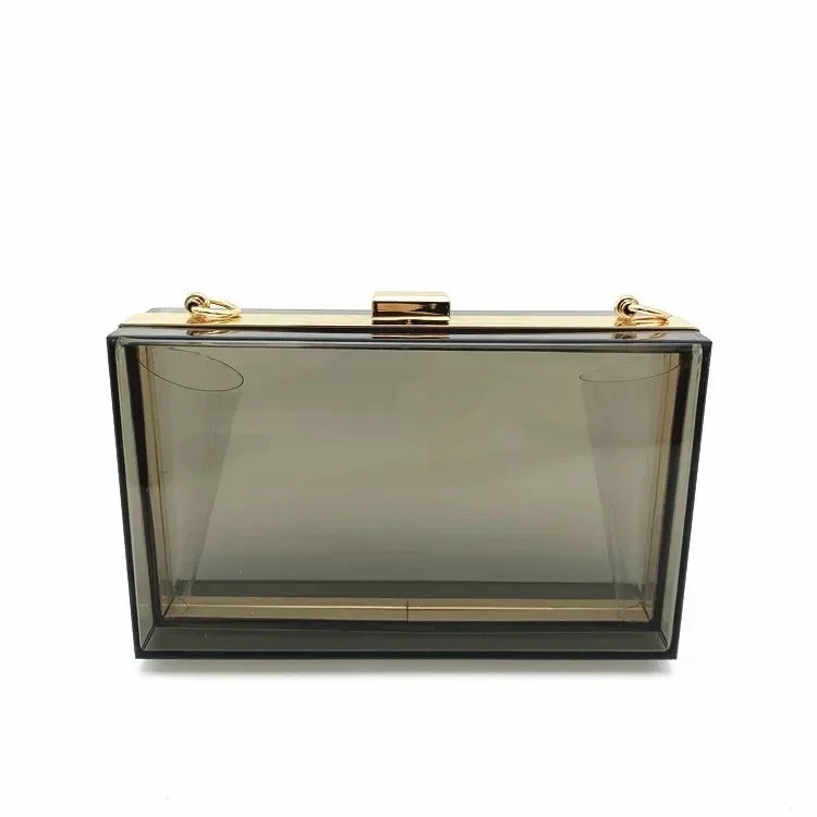 Acrylic Transparent Women Clutch Bag Chain Luxury Brand Women Evening Bags Handbag Chain Shoulder Bag