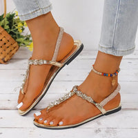 Sandals Summer Elastic Strap Casual Women's Sandals Fashionable Flat Soft Comfortable Slide for Women