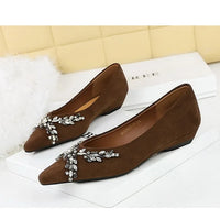 New Spring Crystal Women Mary Jane Shoes Fashion Shallow Slip on Elegant Party Dress Low Heel Shoes